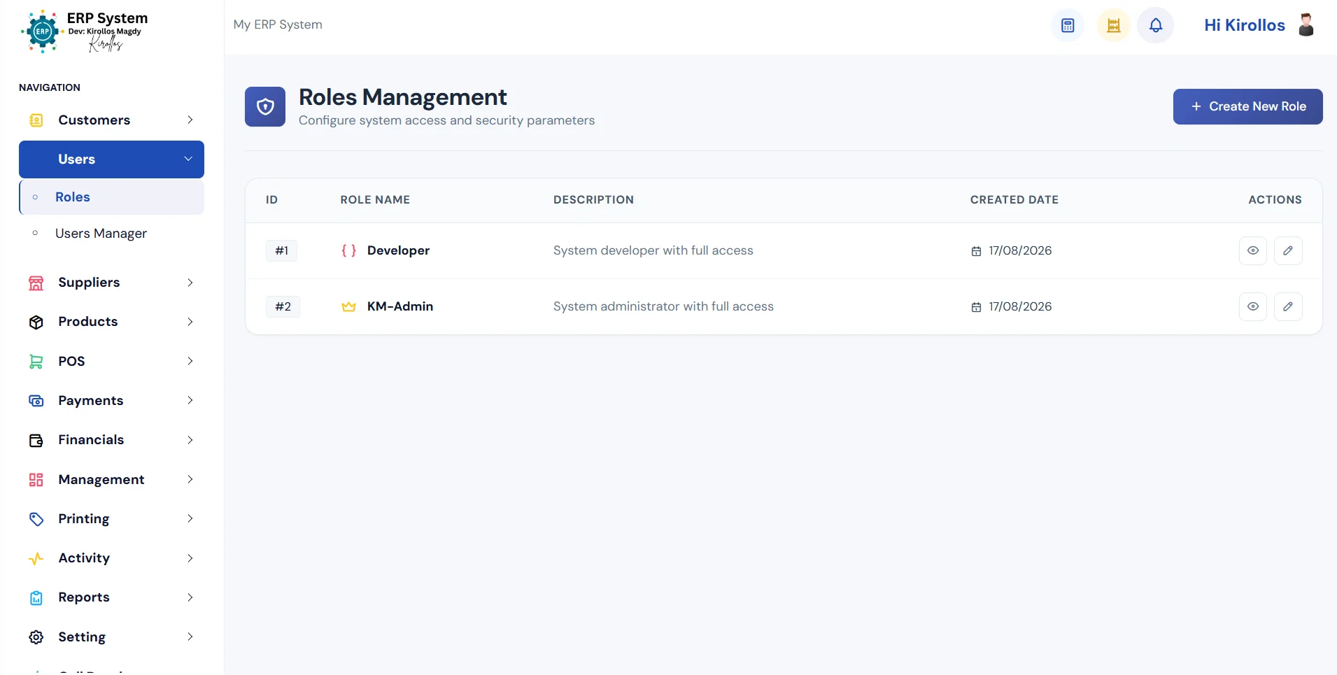 Roles List